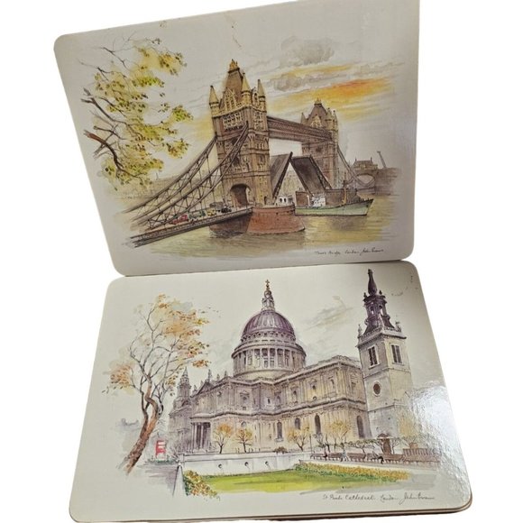 Set 6 Vtg Clover Leaf London Today Placemats and 4 Coasters of Dublin Landmarks - Picture 3 of 15
